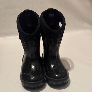 Bogs Black and Purple Kids Rain Boots